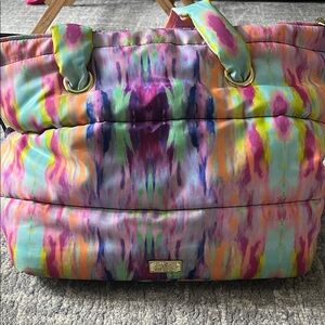 Betsey Johnson Multicolor Tie-Dye Quilted Tote - Purple, Pink, Yellow, Blue